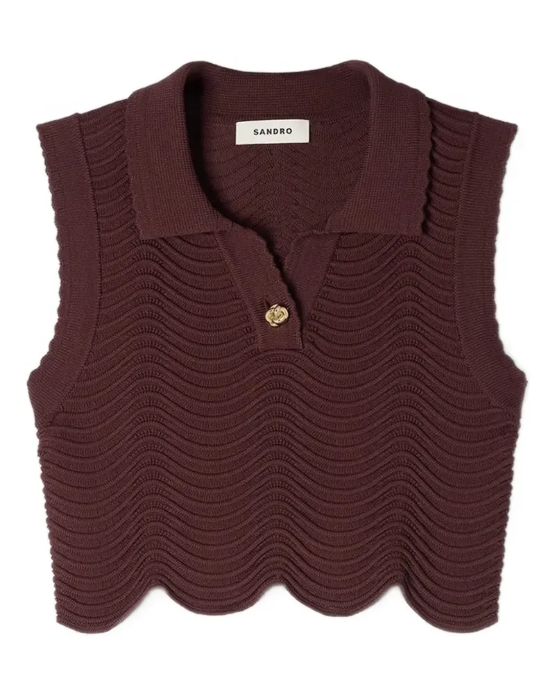 Sandro Top mit gewelltem Saum - Violett Violett