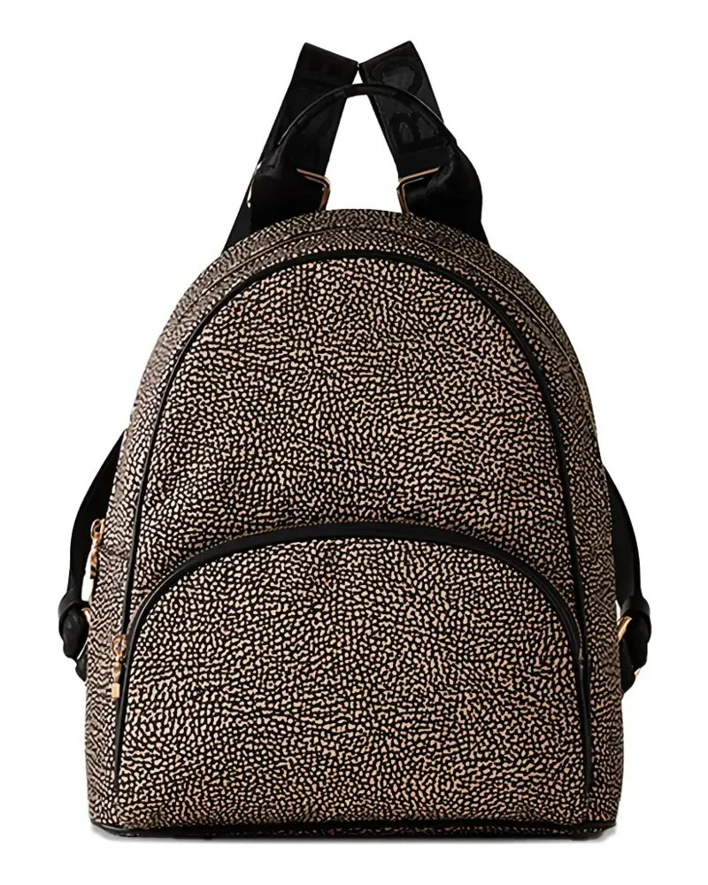 Borbonese Mittelgroßer Rucksack mit abstraktem Print - Nude Nude