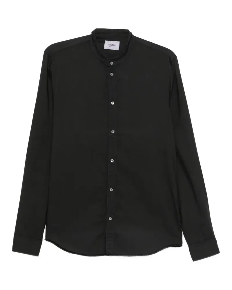 Dondup frayed mandarin-collar shirt - Schwarz Schwarz