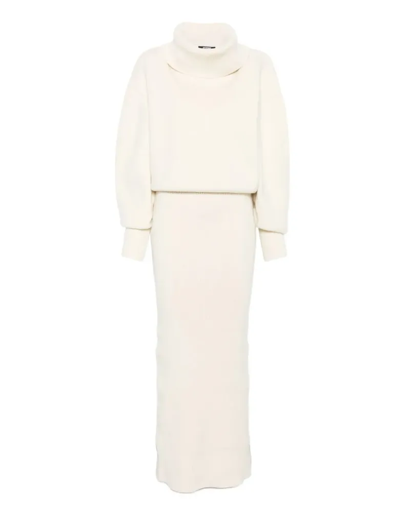 Jacquemus Geripptes Midikleid - Weiß Weiß