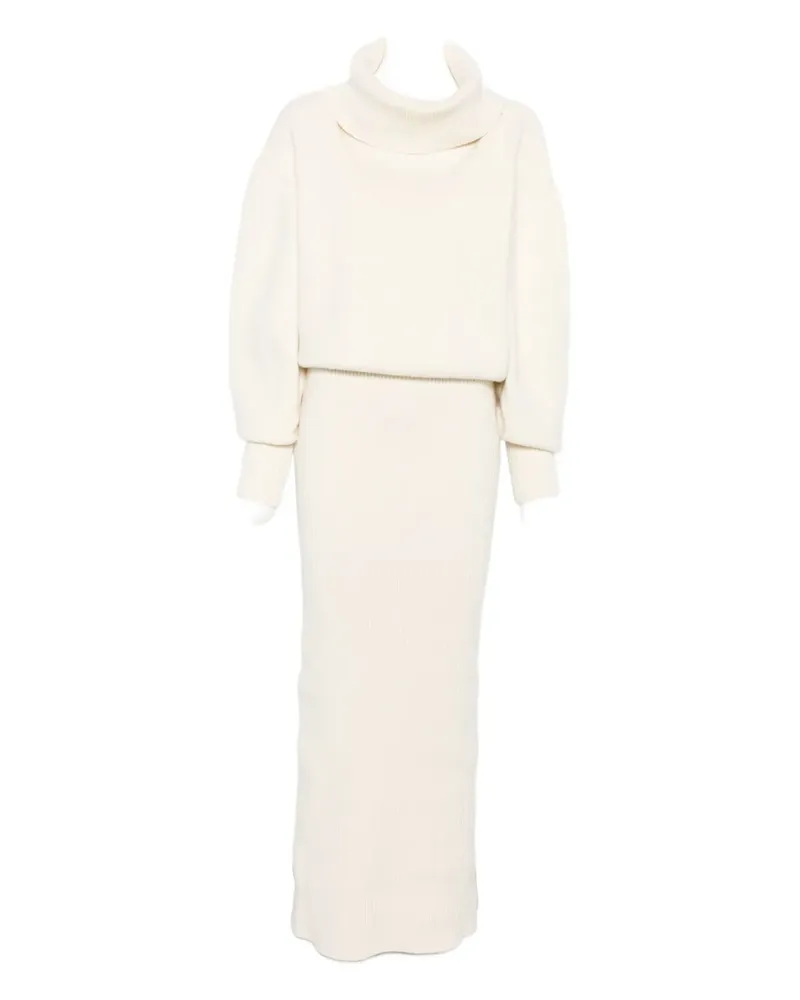 Jacquemus Geripptes Midikleid - Weiß Weiß