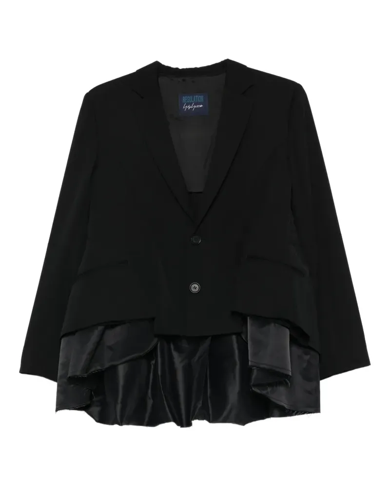 Yohji Yamamoto Ausgefranster Blazer - Schwarz Schwarz