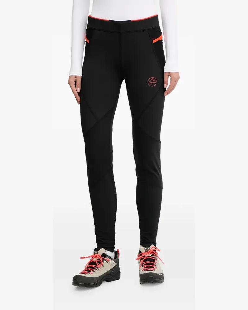 La Sportiva panelled-design logo-detail leggings - Schwarz Schwarz