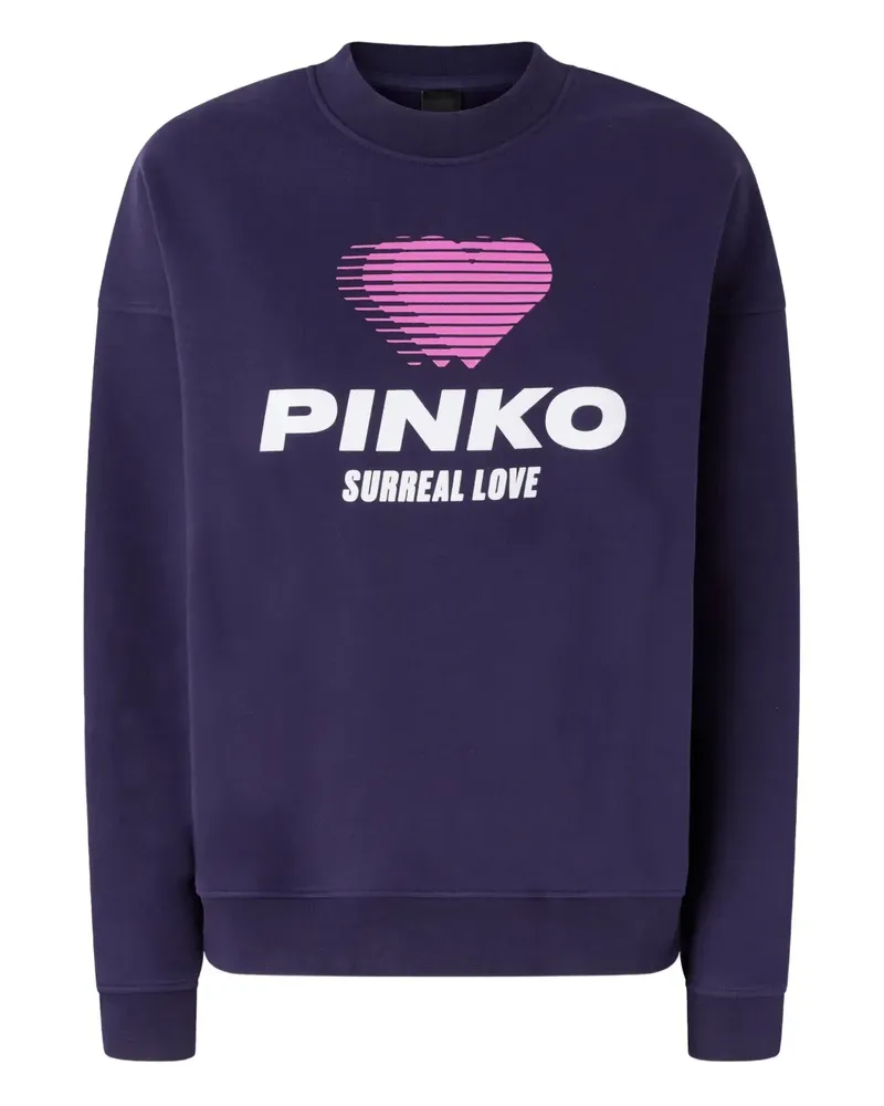 Pinko Sweatshirt mit Herz-Print - Blau Blau