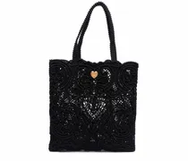 Mittelgroße Beatrice Tote Bag aus Spitze - Schwarz