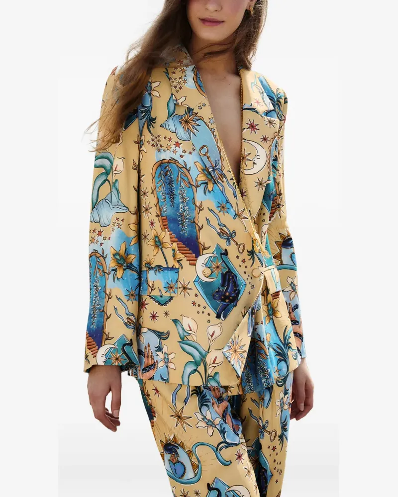 FARM Rio Sand Mystical Blazer mit Print - Nude Nude