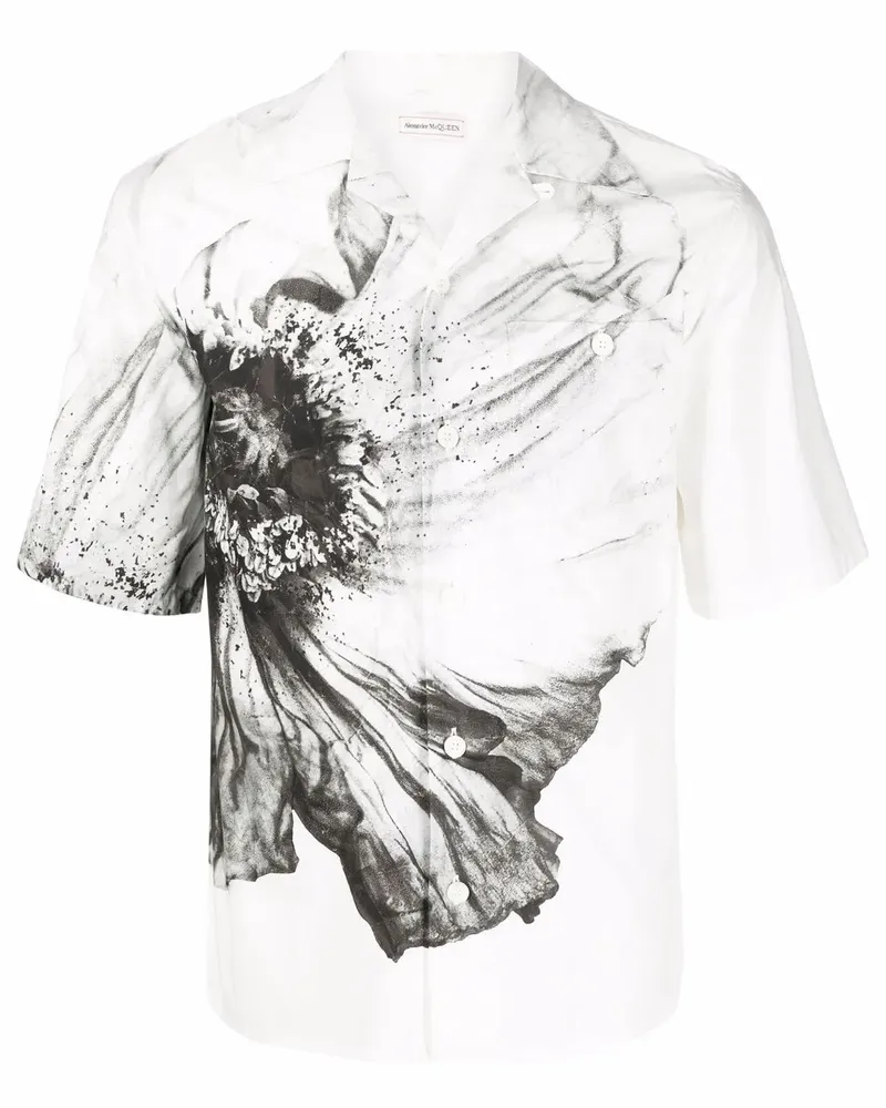 Alexander McQueen Hemd mit Blumen-Print - Weiß Weiß