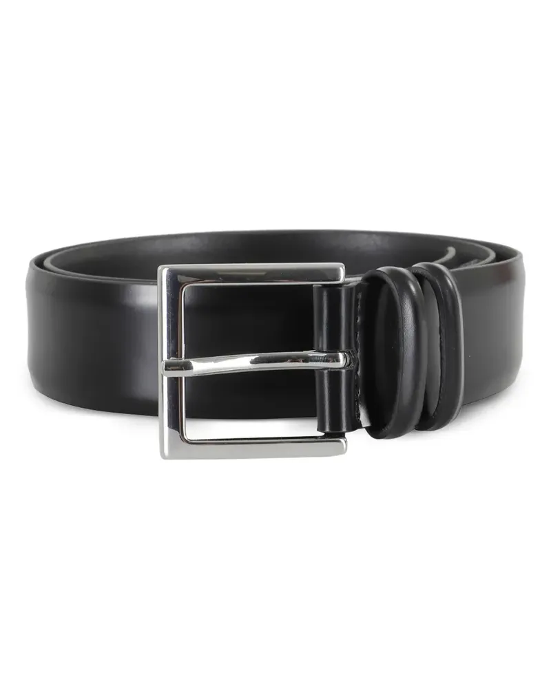 Orciani square-buckle leather belt - Schwarz Schwarz