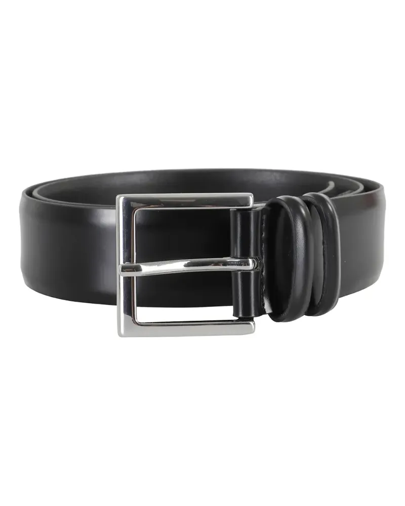 Orciani square-buckle leather belt - Schwarz Schwarz