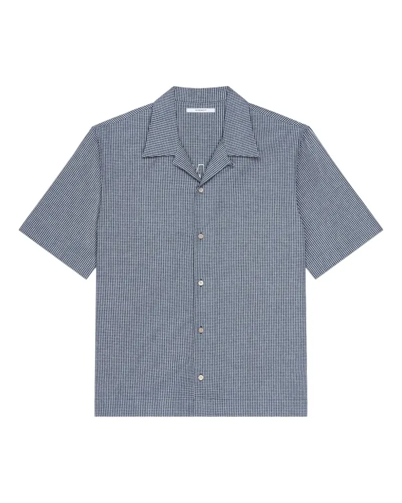 Givenchy Kariertes Hemd aus Baumwolle mit  Paris-Stickerei - Blau Blau