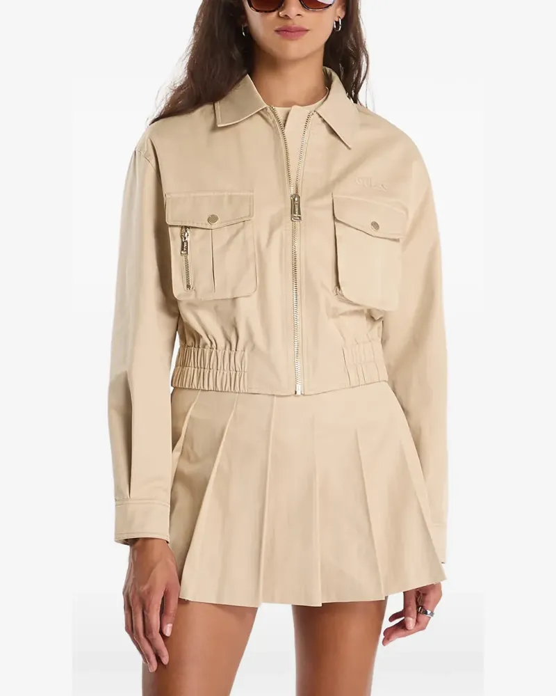 Guess zip-up cargo jacket - Nude Nude