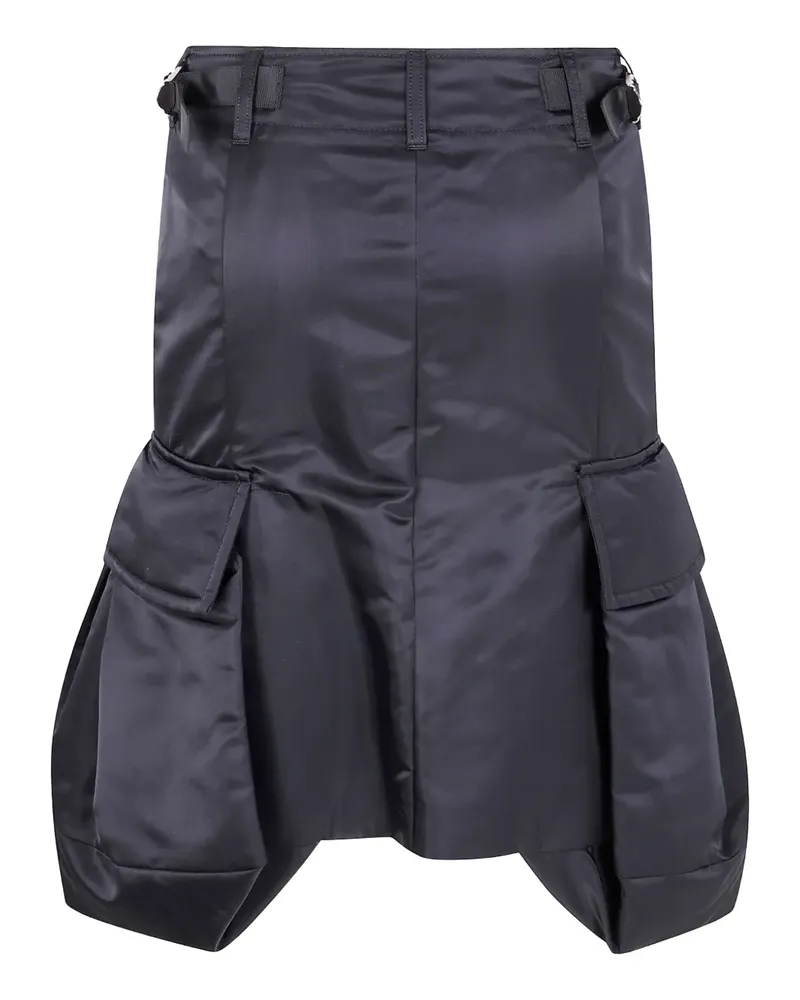 Sacai Gerader Rock mit aufgesetzten Taschen - Schwarz Schwarz