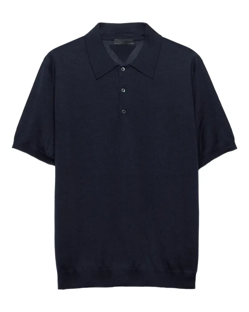 Prada Gestricktes Poloshirt - Blau Blau