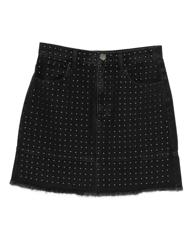 Pinko Laredo studded frayed mini skirt - Schwarz Schwarz