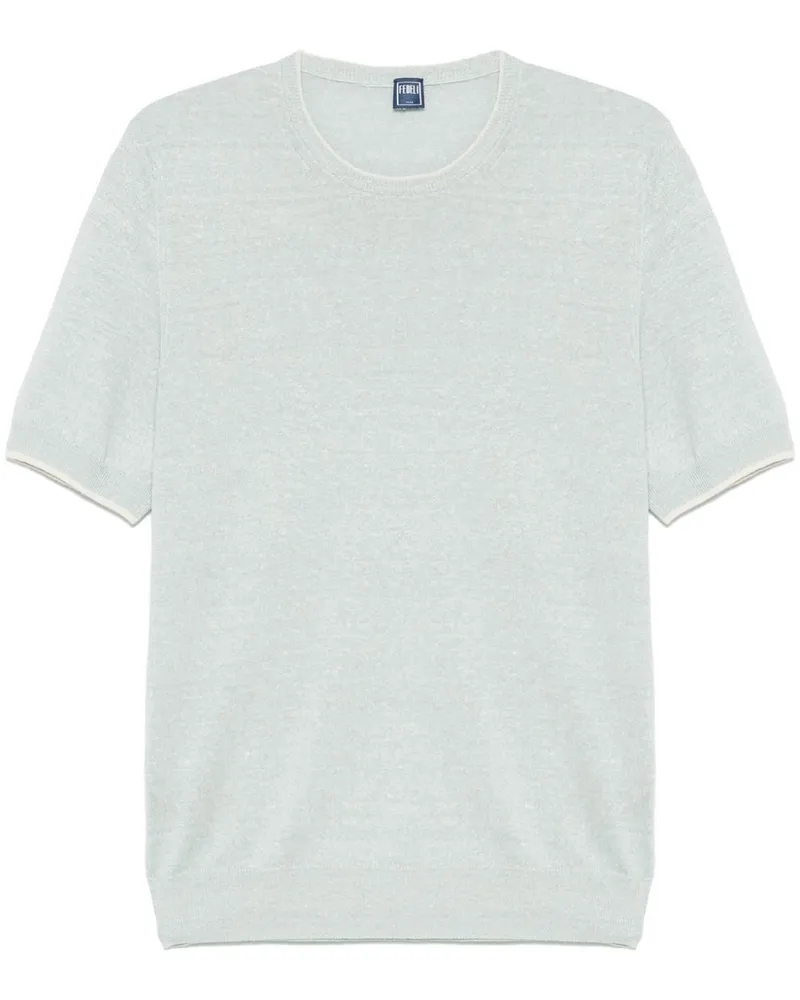 Fedeli Gestricktes T-Shirt - Blau Blau