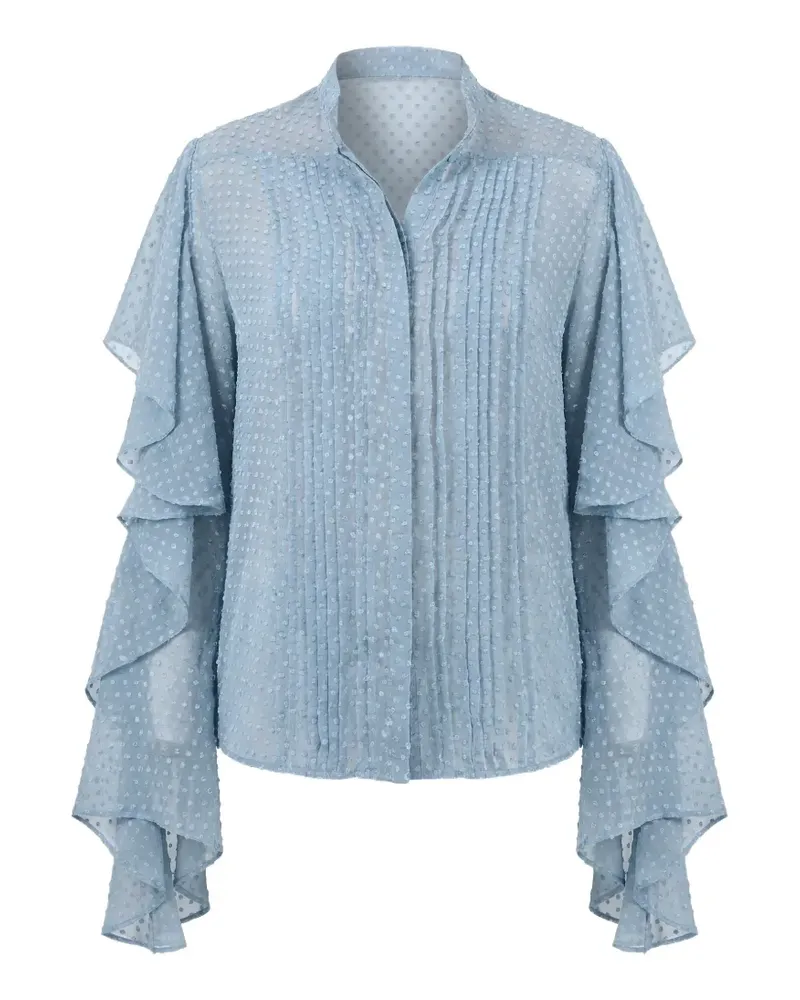 Barbara Bui ruffled-sleeve shirt - Blau Blau