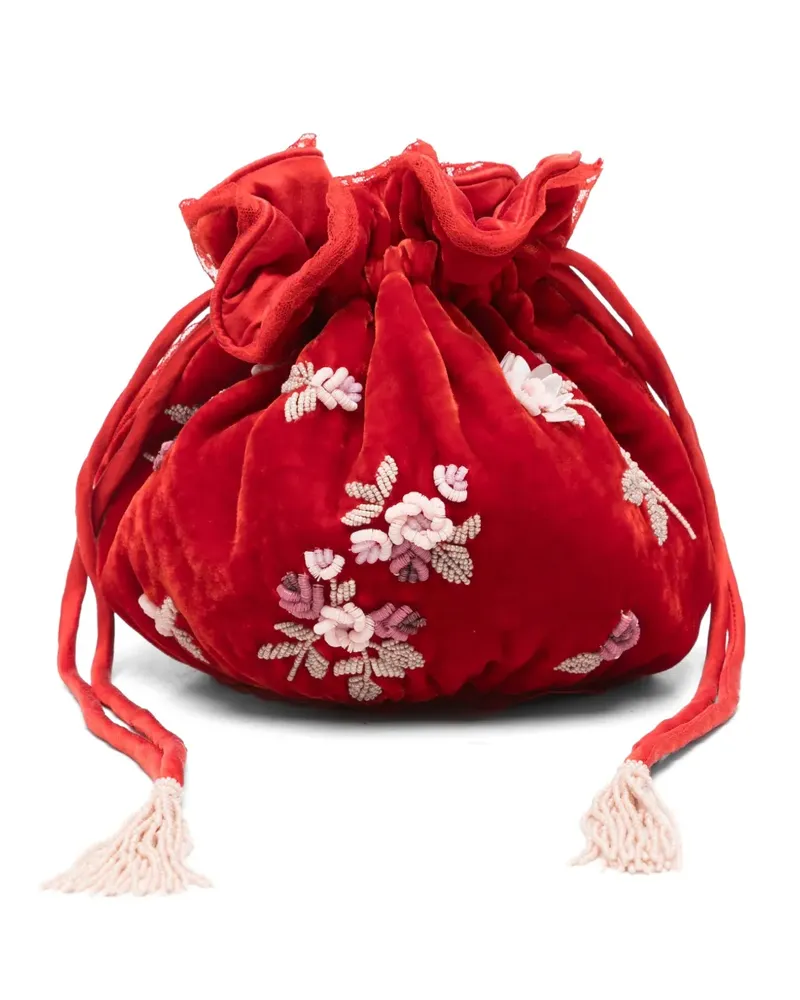 BERNADETTE Beuteltasche mit Stickerei - Rot Rot