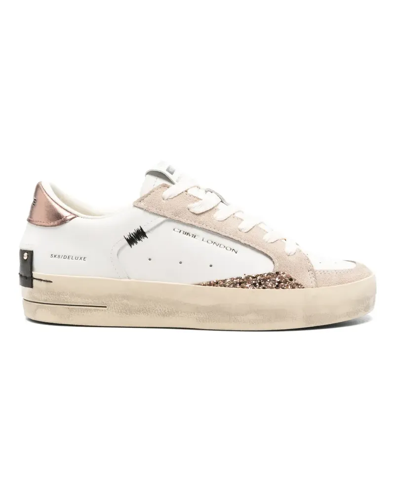 Crime Skate Deluxe Sneakers mit Glitter-Detail - Weiß Weiß