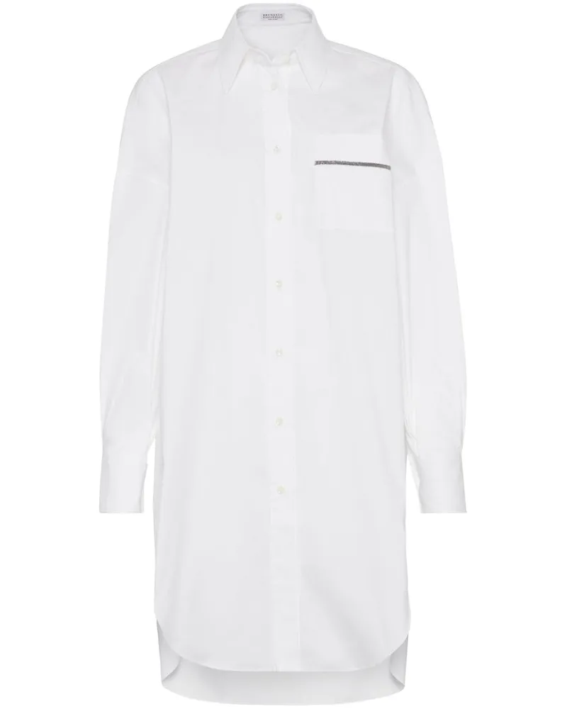 Brunello Cucinelli Langarmshirt mit Monili-Detail - Weiß Weiß