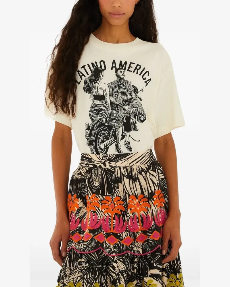 FARM Rio T-Shirt mit Print - Nude Nude