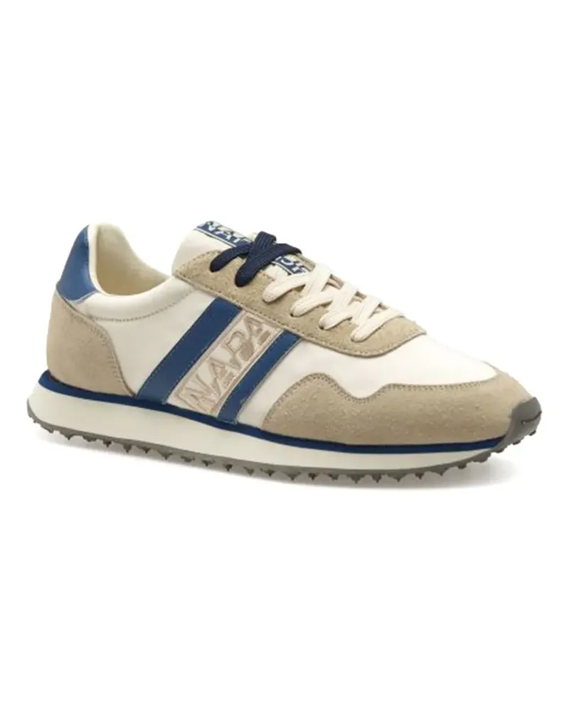 Napapijri Shard logo-detail striped sneakers - Nude Nude