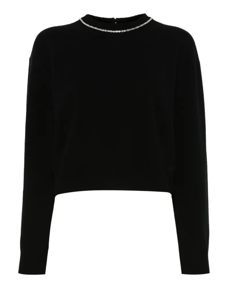 Alexander Wang crystal-embellished crew-neck sweater - Schwarz Schwarz