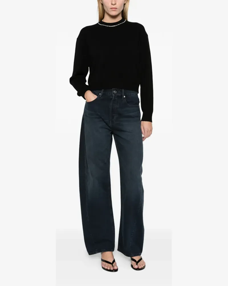 Alexander Wang crystal-embellished crew-neck sweater - Schwarz Schwarz