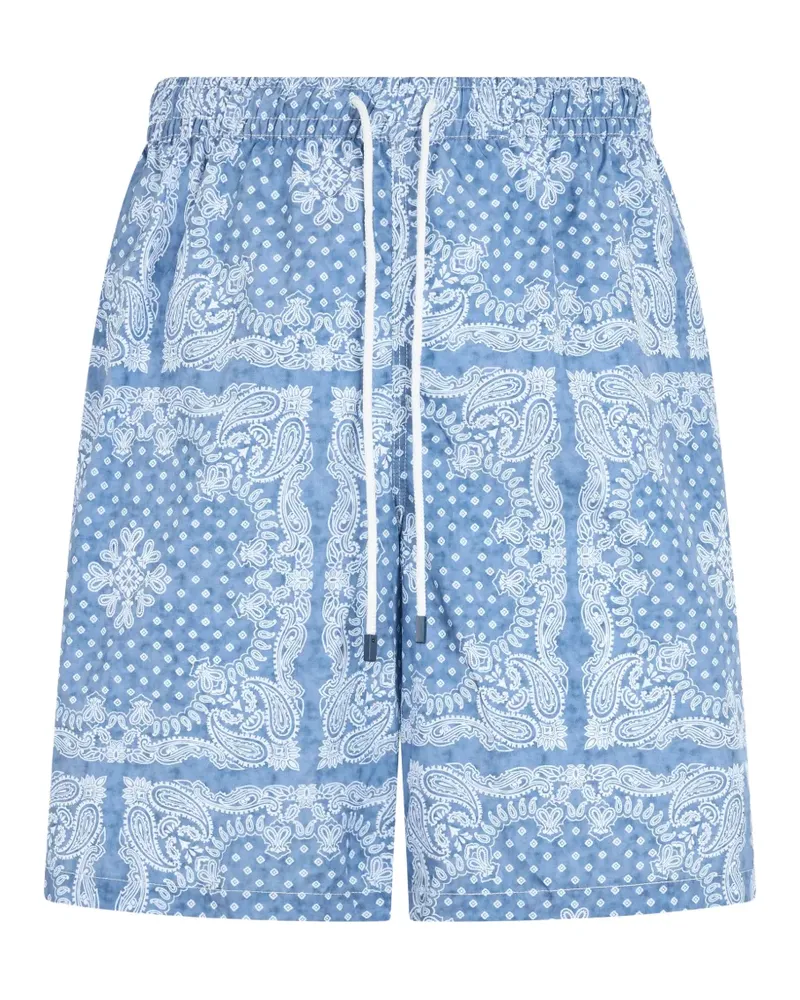Fedeli paisley-print drawstring swim shorts - Blau Blau