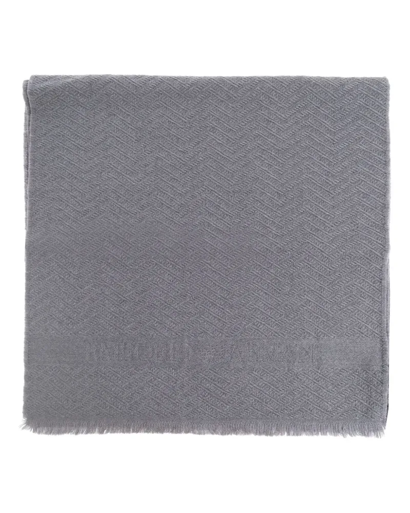 Emporio Armani Schal mit Fischgrätenmuster - Grau Grau