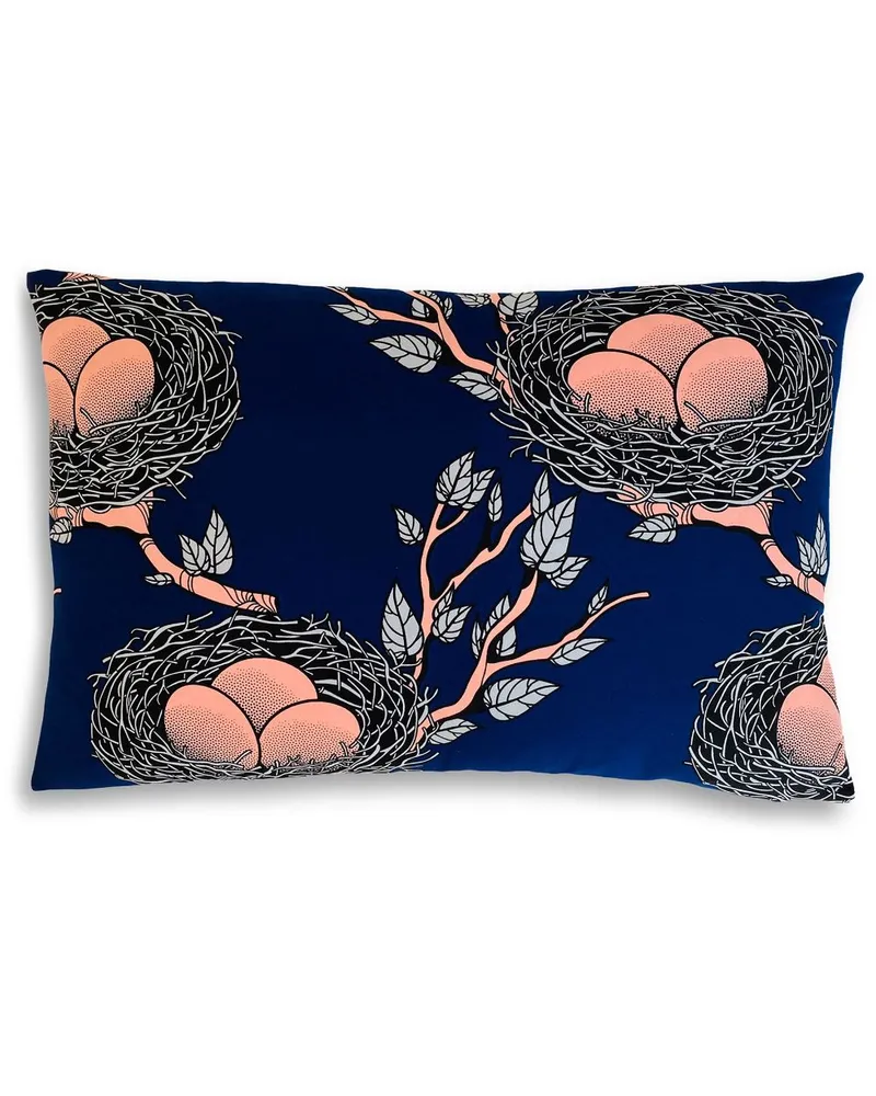 Mumutane Iki Kissen mit Nest-Print - Blau Blau