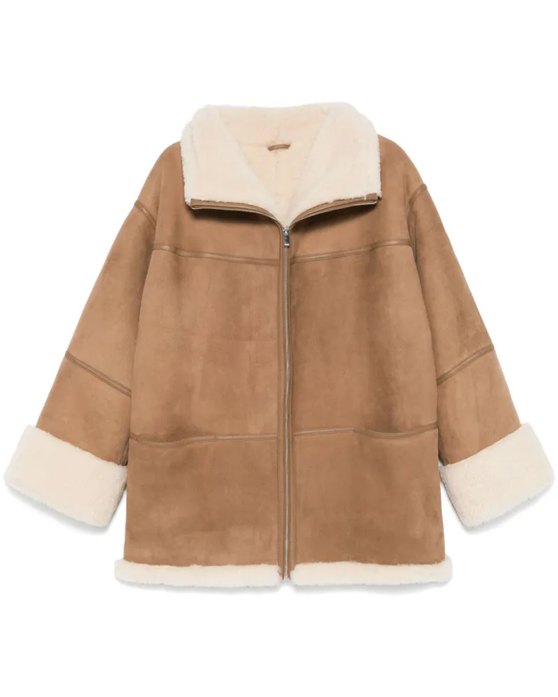 Totême Jacke mit Shearling - Braun Braun