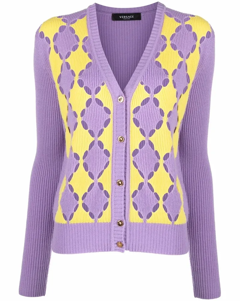 Versace Zweifarbiger Kaschmircardigan - Violett Violett