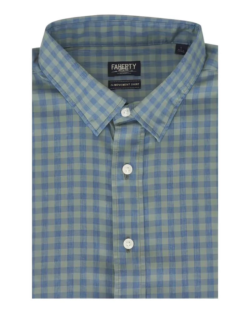 Faherty Movement gingham-check shirt - Blau Blau