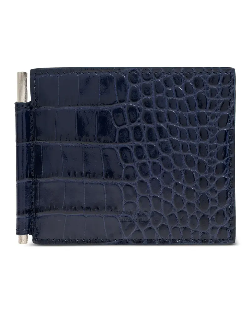 Tom Ford Kartenetui mit Kroko-Optik - Blau Blau