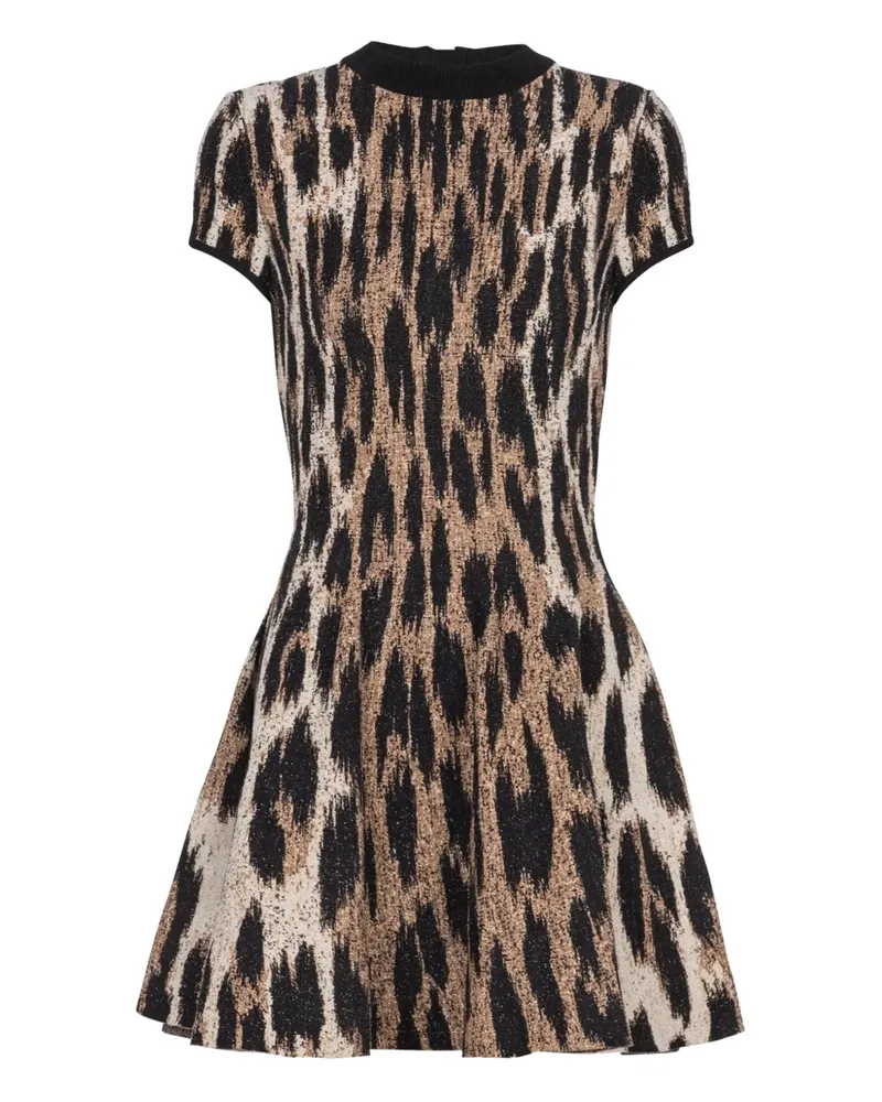 Balmain Kleid mit Leoparden-Jacquard - Braun Braun