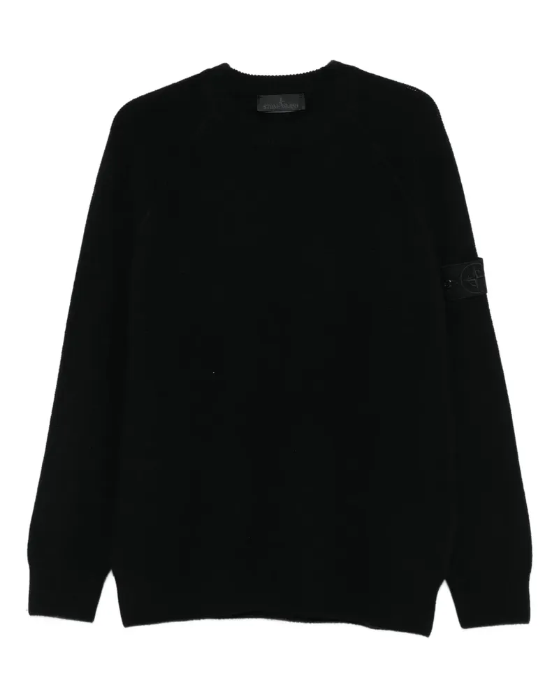 Stone Island long-sleeves logo-patch sweater - Schwarz Schwarz
