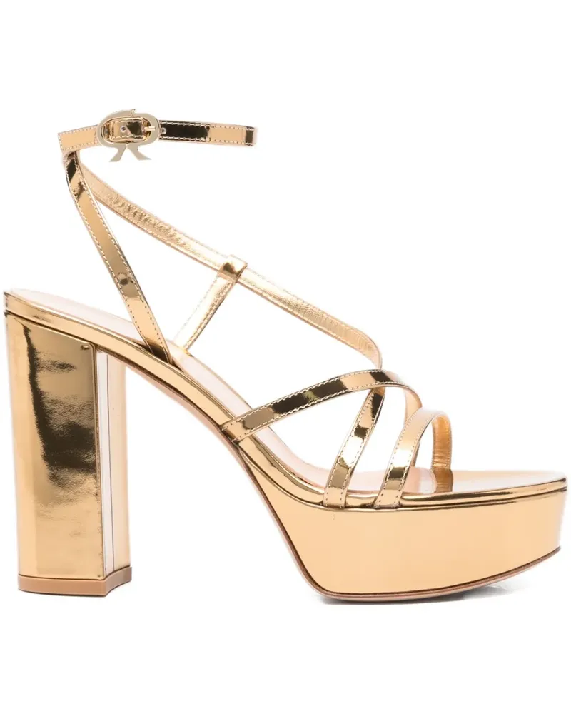 Gianvito Rossi Sandalen im Metallic-Look 100mm - Gold Gold