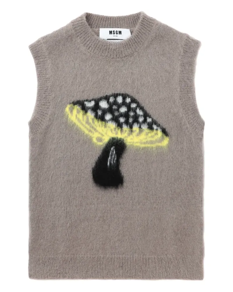 MSGM Pullunder mit Pilze-Print - Grau Grau