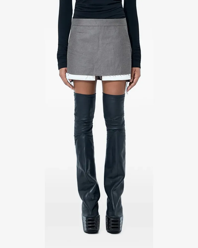 Rick Owens Midirock im Layering-Look - Grau Grau