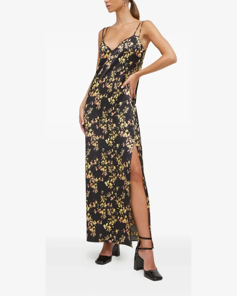 HUGO BOSS Maxikleid mit Blumenschlitz - Schwarz Schwarz