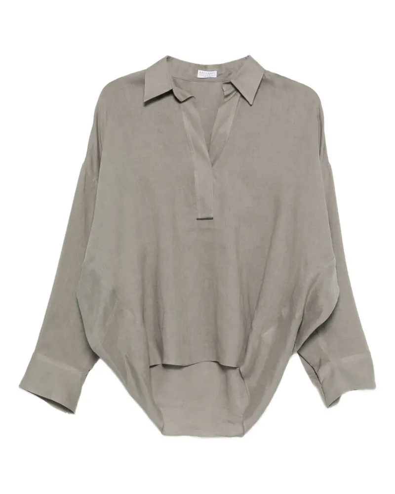 Brunello Cucinelli Bluse aus Leinen - Grün Grün