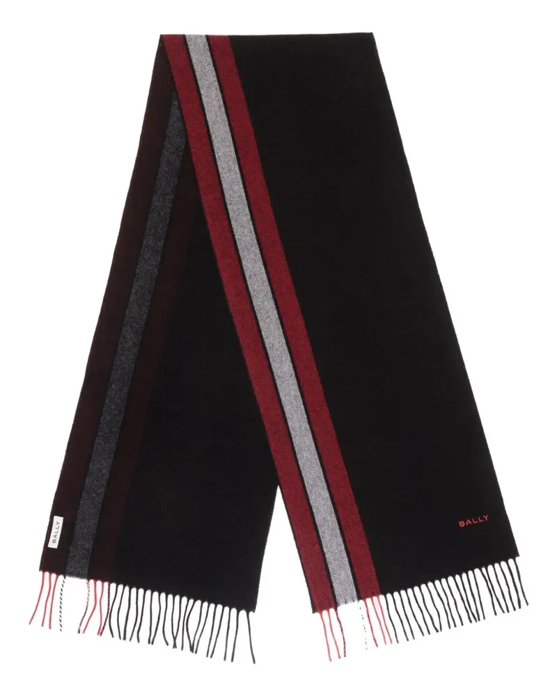 Bally Schal mit Streifendetail - Schwarz Schwarz