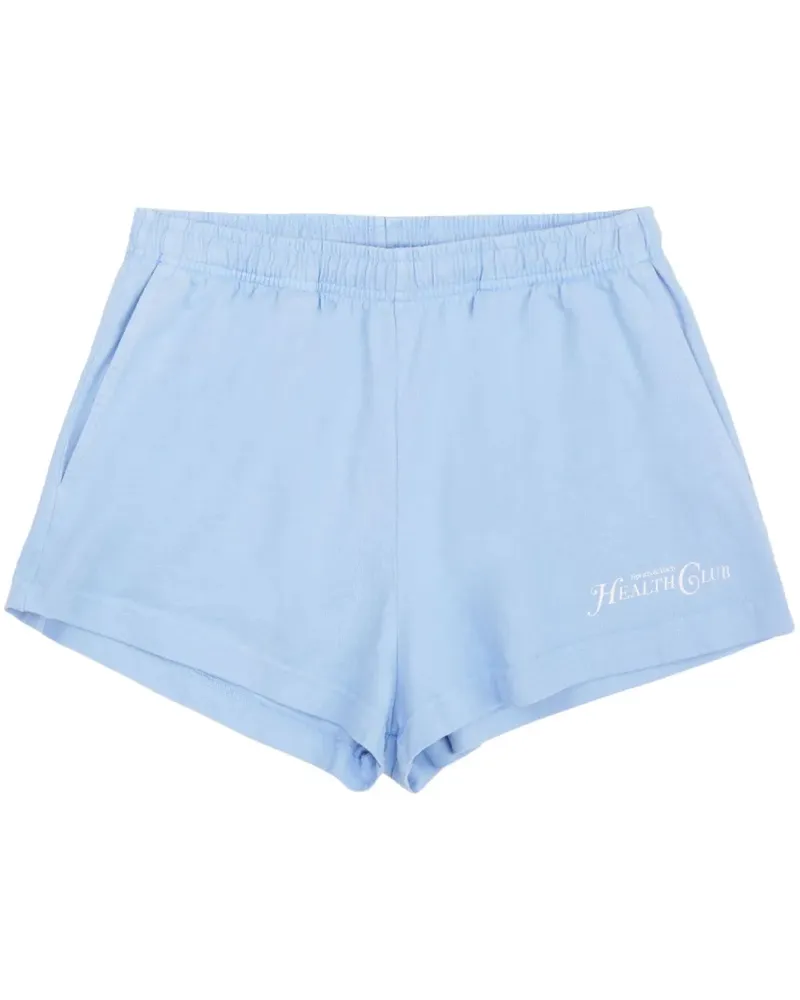SPORTY & RICH Shorts mit Logo-Print - Blau Blau