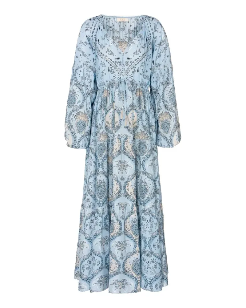 IVI Collection Maxikleid mit Print - Blau Blau