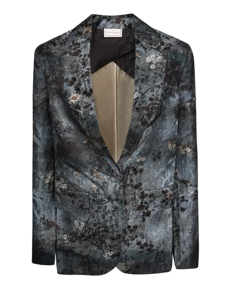 Pierre-Louis Mascia floral-jacquard single-breasted blazer - Blau Blau
