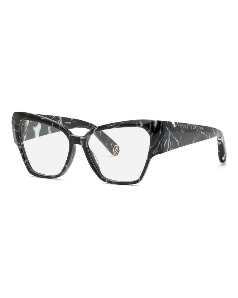 Philipp Plein Sonnenbrille mit Marmor-Effekt - Schwarz Schwarz