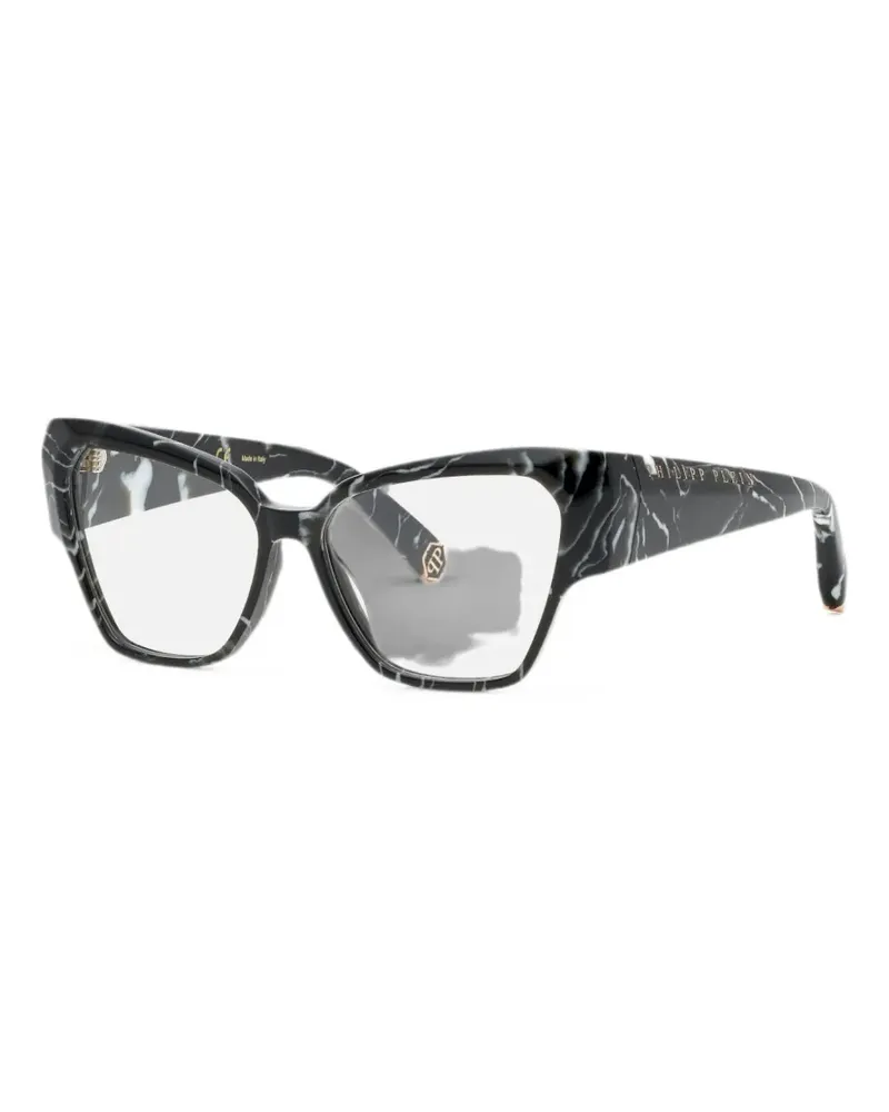 Philipp Plein marble-effect cat-eye glasses - Schwarz Schwarz
