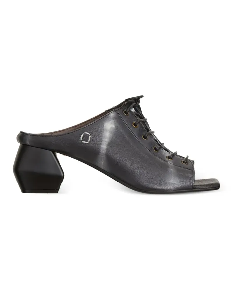 Collection Privée? leather lace-up mules - Schwarz Schwarz