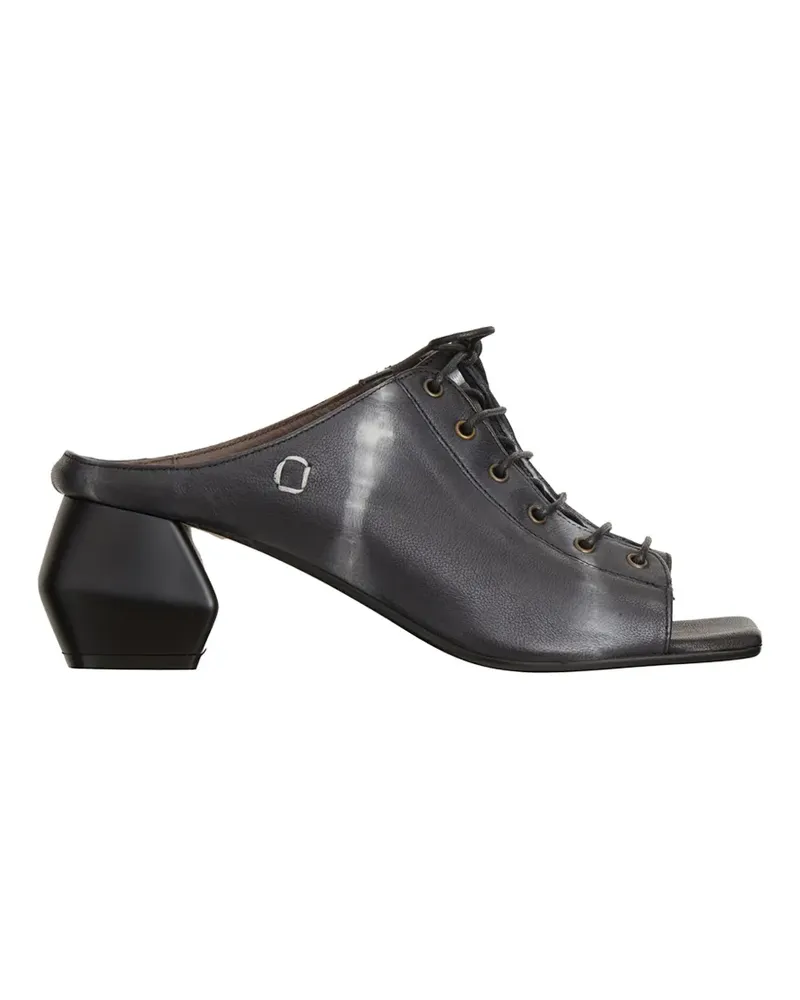 Collection Privée? leather lace-up mules - Schwarz Schwarz