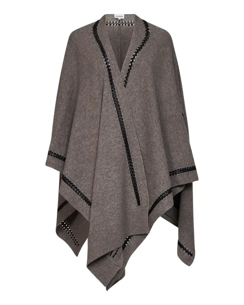 P.A.R.O.S.H. whipstitch-trim knitted cape - Braun Braun